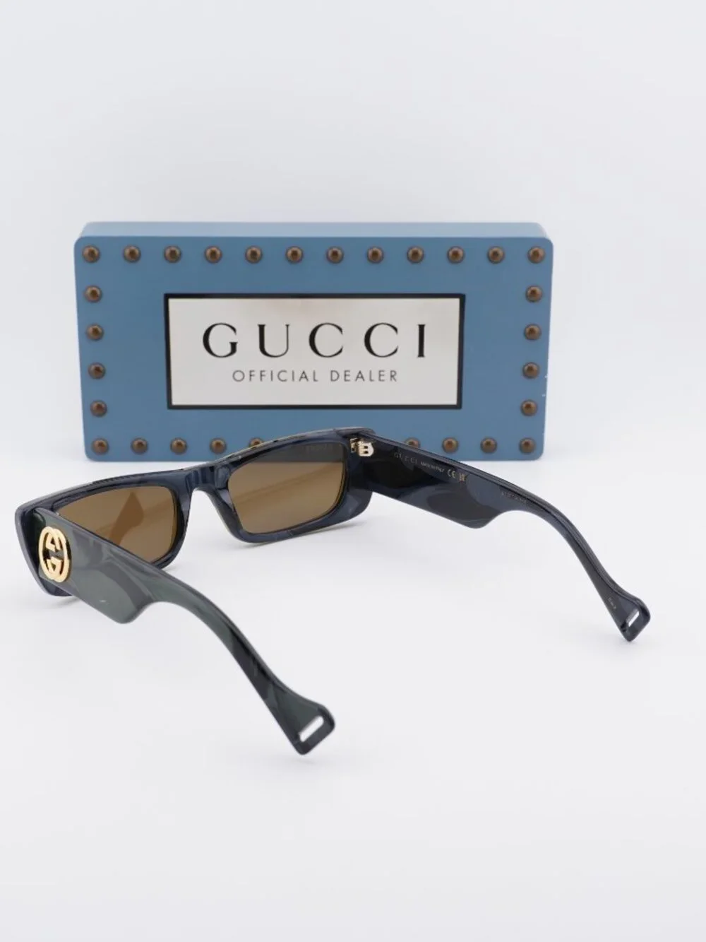 Gucci GG0516S 014 Rectangle Sunglasses - Military Green and Black Havana